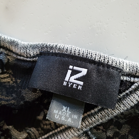 Iz Byer Black Gray Silver Striped Knit Sweater Top Size XL NWOT - Picture 7 of 16